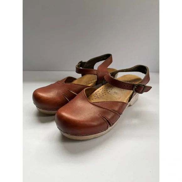 Sanita Rust Leather Clogs Women’s Size 39 - Picture 1 of 6
